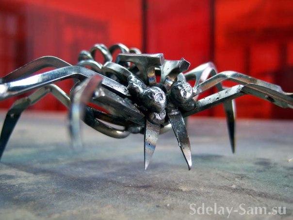 Как сделать паука из металла фото
