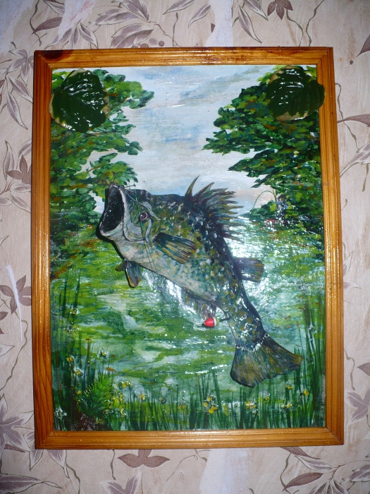 Картина своими руками - подарок для рыбака