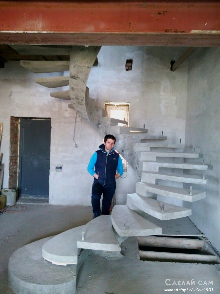 Винтовая лестница из бетона своими руками