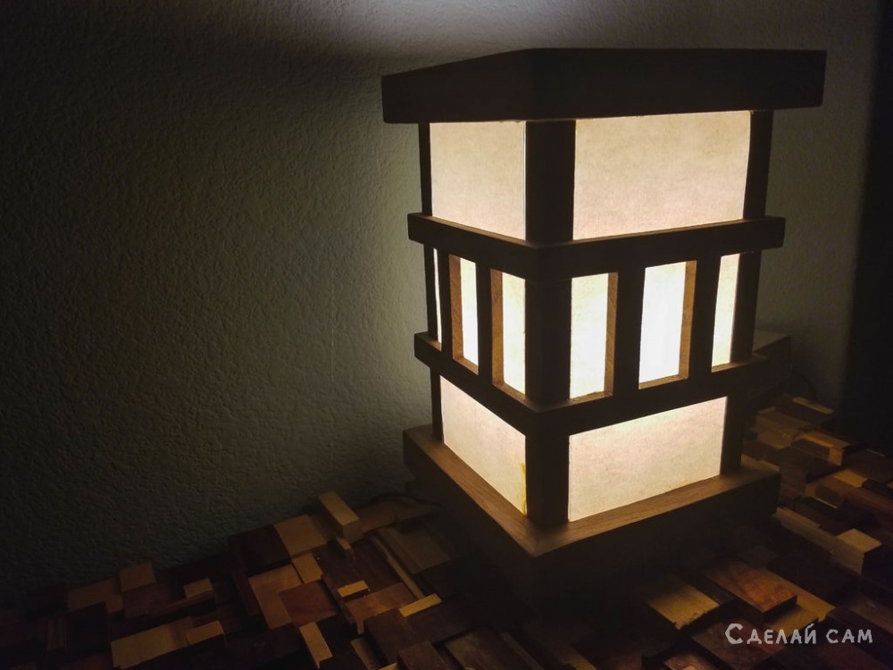 Настольная лампа в японском стиле своими руками