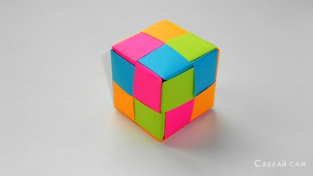 Оригами кубик рубик из бумаги Mitsunobu Sonobe