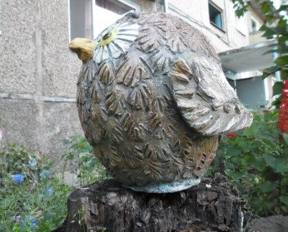 Поделка изделие Лепка Гипсовая статуэтка совы Гипс цемент Краска Пластилин